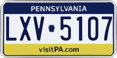 PA license plate LXV5107