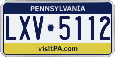 PA license plate LXV5112