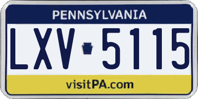 PA license plate LXV5115