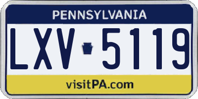 PA license plate LXV5119