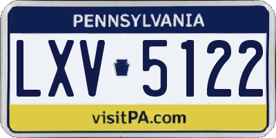 PA license plate LXV5122