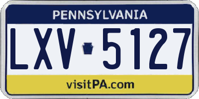 PA license plate LXV5127