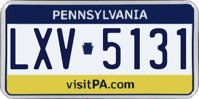 PA license plate LXV5131