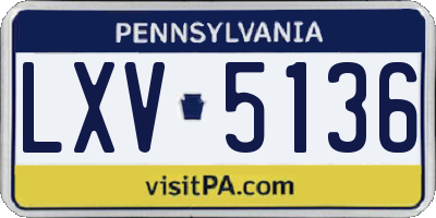 PA license plate LXV5136