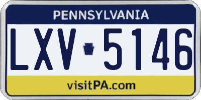 PA license plate LXV5146