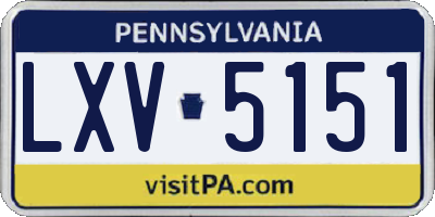 PA license plate LXV5151
