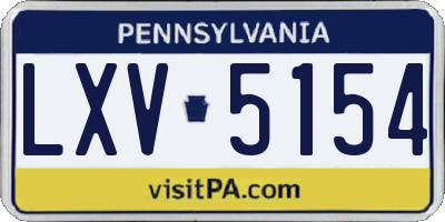 PA license plate LXV5154