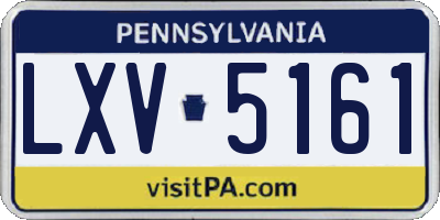PA license plate LXV5161