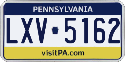 PA license plate LXV5162