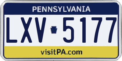 PA license plate LXV5177