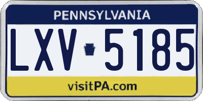 PA license plate LXV5185