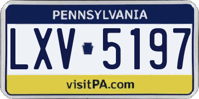PA license plate LXV5197