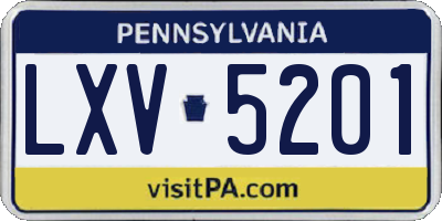 PA license plate LXV5201