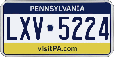 PA license plate LXV5224