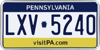 PA license plate LXV5240