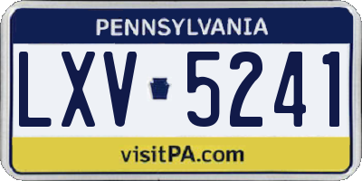 PA license plate LXV5241
