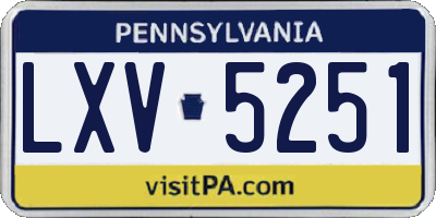 PA license plate LXV5251
