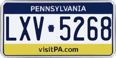 PA license plate LXV5268