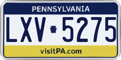PA license plate LXV5275