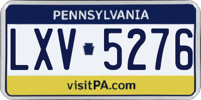 PA license plate LXV5276
