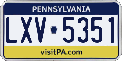 PA license plate LXV5351