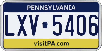PA license plate LXV5406