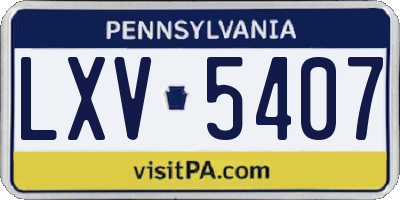 PA license plate LXV5407