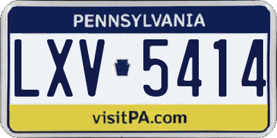 PA license plate LXV5414