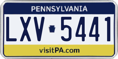 PA license plate LXV5441