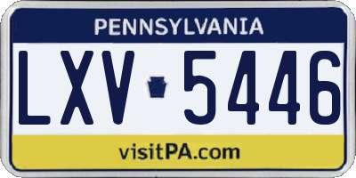PA license plate LXV5446