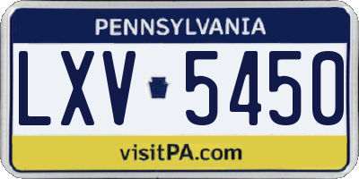 PA license plate LXV5450