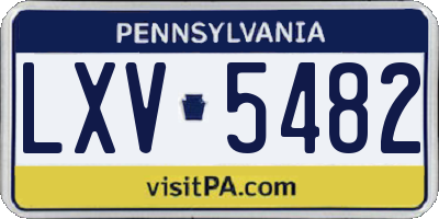 PA license plate LXV5482