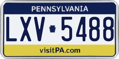 PA license plate LXV5488