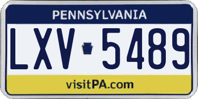 PA license plate LXV5489
