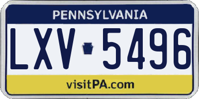 PA license plate LXV5496