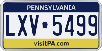 PA license plate LXV5499