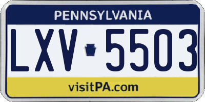 PA license plate LXV5503