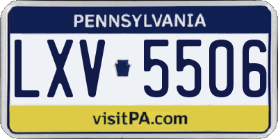 PA license plate LXV5506