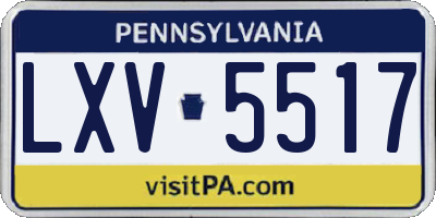 PA license plate LXV5517