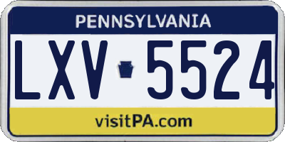 PA license plate LXV5524