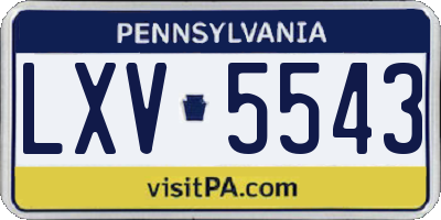 PA license plate LXV5543