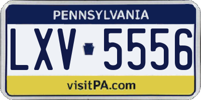PA license plate LXV5556