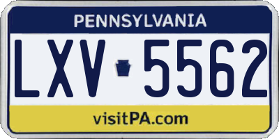 PA license plate LXV5562