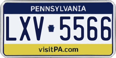 PA license plate LXV5566
