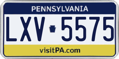 PA license plate LXV5575