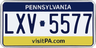 PA license plate LXV5577