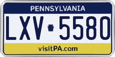 PA license plate LXV5580