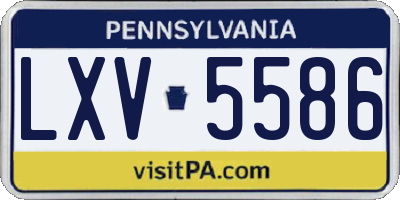 PA license plate LXV5586