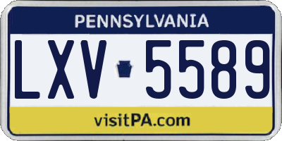 PA license plate LXV5589