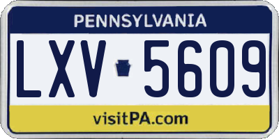 PA license plate LXV5609